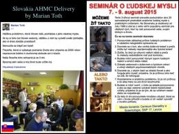 Marian Toth delivering in Slovakia