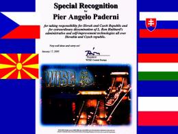 WIse Central Europe Commendation