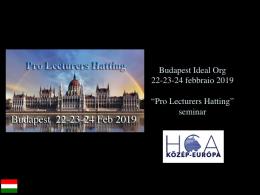 Budapest Ideal Org Pro Lecturers program