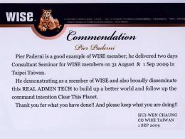 CO Wise Taiwan Commendation